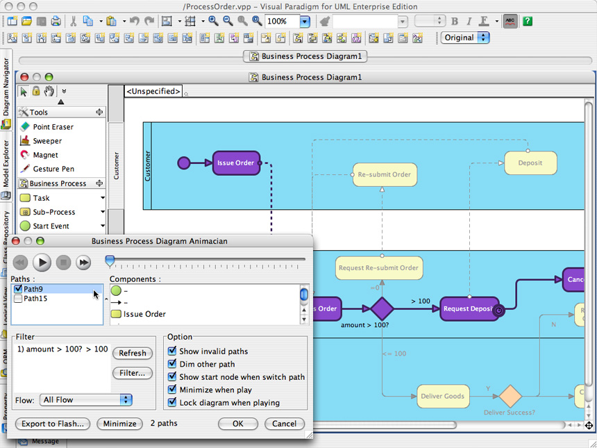 how to use control flow in visual paradigm